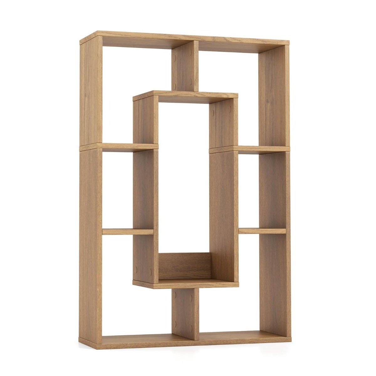 Modern – bokhylla med fack och tippskydd Geometrisk öppen stående – 7 – Natur