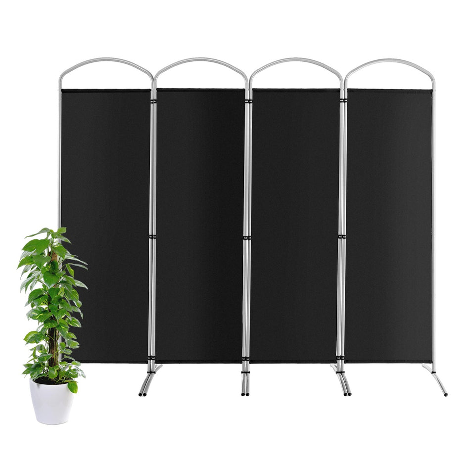 Vikbar – rumsavdelare med paneler Skiljevägg för hem – 4 221 x 51 x 188 cm – Svart
