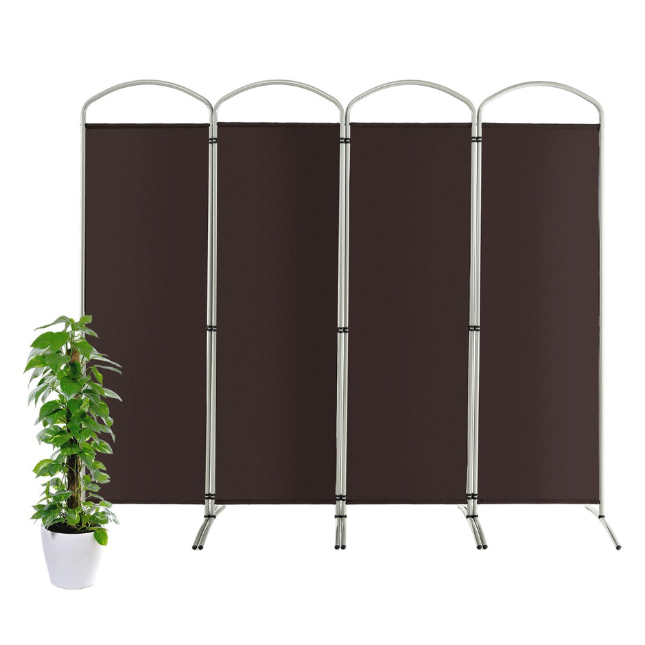 Vikbar – rumsavdelare med paneler Skiljevägg för hem – 4 221 x 51 x 188 cm – Brun