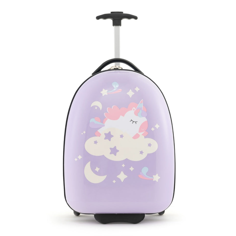16" – barnresväska med stegs teleskophandtag Barnvagn Barnhandbagage Enhörningar – 2 – Rosa