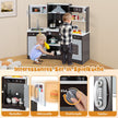 Lekkök – för barn med realistiska ljud och ljus Träleksaksset Matlagningsleksak – Brun