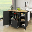 Köksvagn – med hopfällbar bänkskiva och roterande hjul djuplåda Kitchen Island Black – 4 – Svart