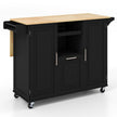 Köksvagn – med hopfällbar bänkskiva och roterande hjul djuplåda Kitchen Island Black – 4 – Svart