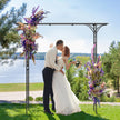 Metall – Rose Arch Trädgårdsbåge för klätterväxter Spaljé – 206 x 52 x 206 cm – Svart