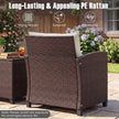 delat – set Polyrattan Lounge Trädgårdsmöbler Rotting Sittgrupp med sittkuddar och Soffbord – 3 – Beige