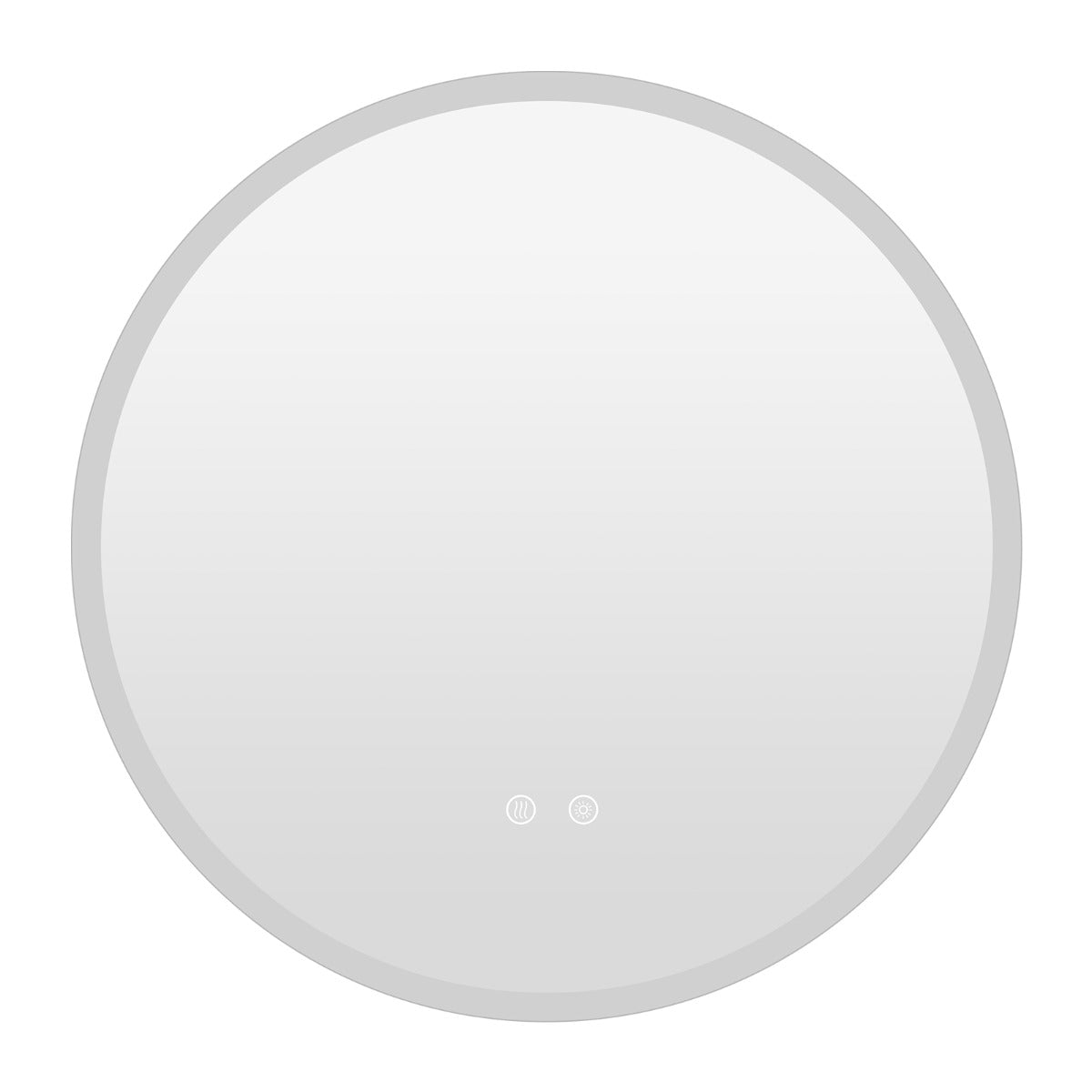 Runt – spegel med ljusfärger och steglös dimning anti immande – 3 Ø 60 cm – Silver