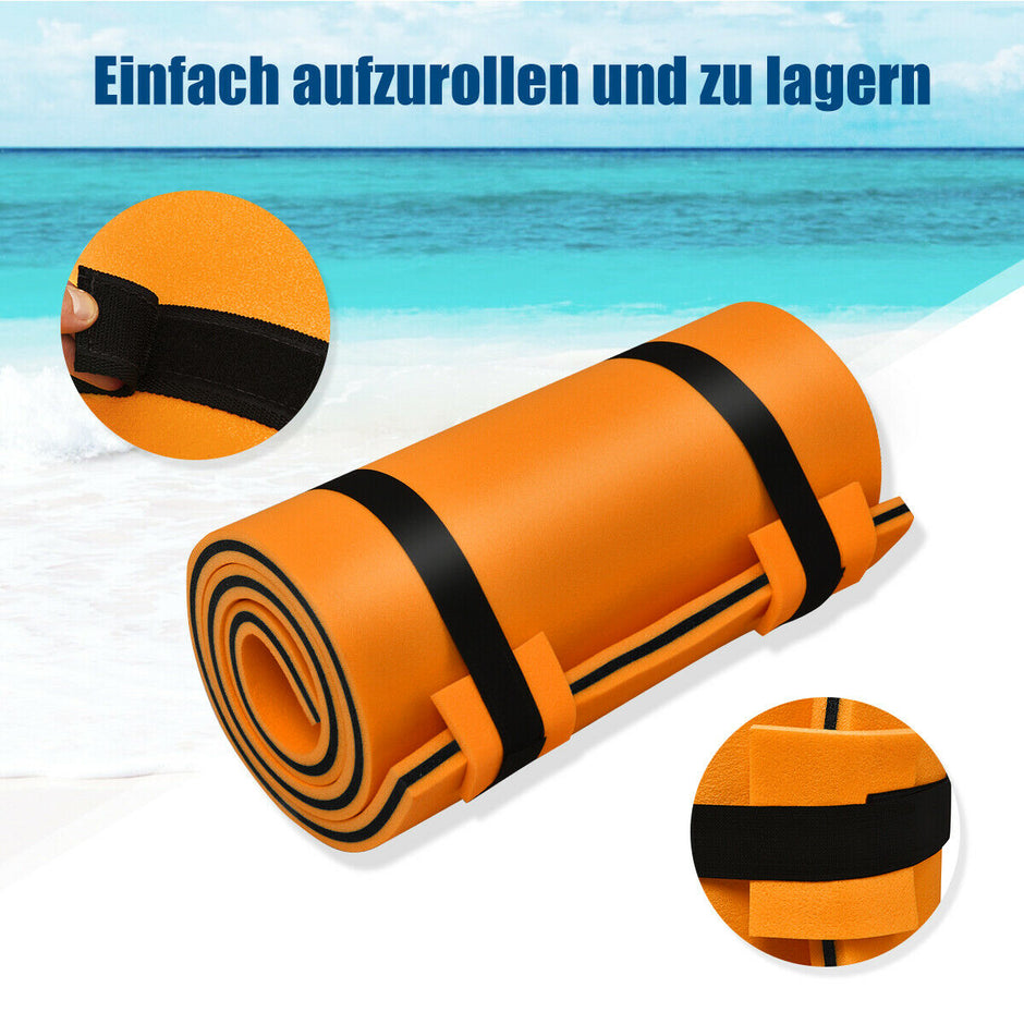 Vattenmatta – Flytmatta Vattenbädd Vattenmadrass Flytande ö Lastkapacitet – 60 kg 210 x 66 cm – Orange