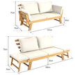 Bäddsoffa – för terrassen Dagbädd av akaciaträ – 198 x 75 x 75 cm – Vit