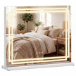 LED upplyst – sminkspegel med färgiga dimbara lägen och Smart touch styrning – 3 58 x 12 x 48 cm – Vit
