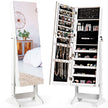 i – smyckesskåp med spegellåsbar smyckeskåp – 2 1 41 x 36,5 x 146 cm – Vit