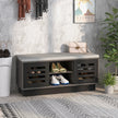 i – bänk och skoställ med fack justerbara hyllor – 2 1 6 3 99,5 x 34,5 x 46 cm – Grå