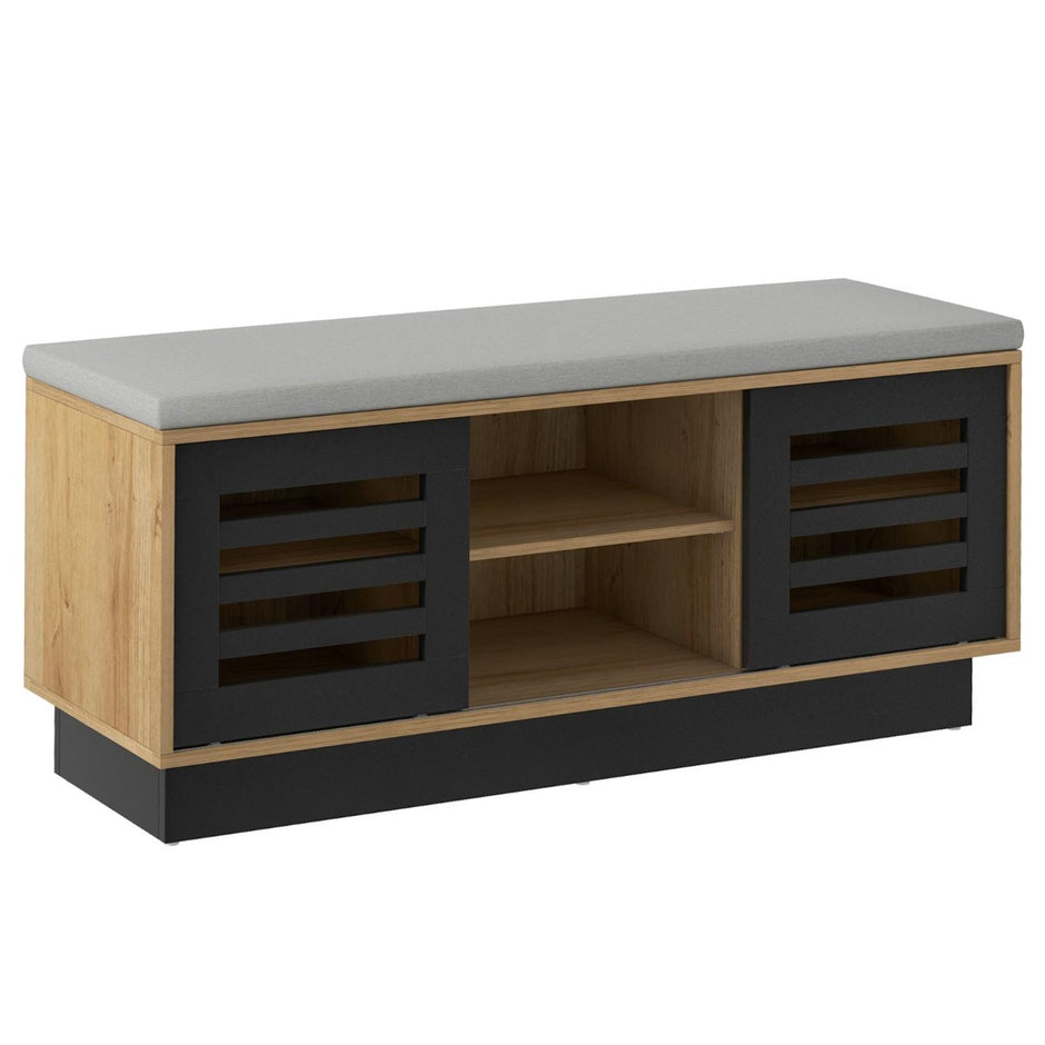 i – bänk och skoställ med fack justerbara hyllor Naturlig – 2 1 6 3 99,5 x 34,5 x 46 cm – Natur