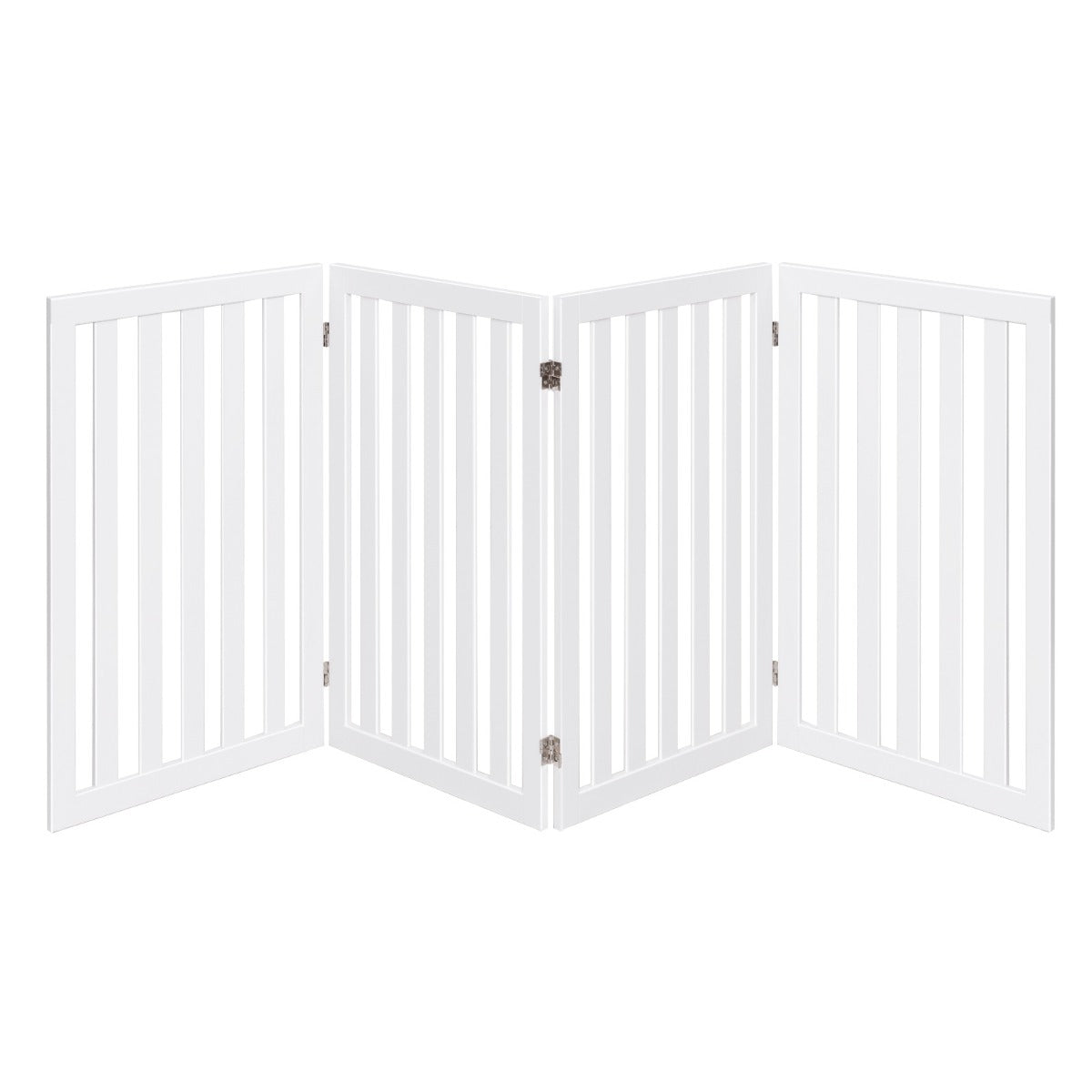 Hundspärr – hög paneler Skyddsport Trä Vikbar – 89 cm 4 – Vit