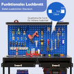Arbetsbänk – lastkapacitet arbetsbord med perforerad vägg verktyg – 121 x 61 cm 230 kg – Blå
