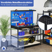Arbetsbänk – lastkapacitet arbetsbord med perforerad vägg verktyg – 121 x 61 cm 230 kg – Blå