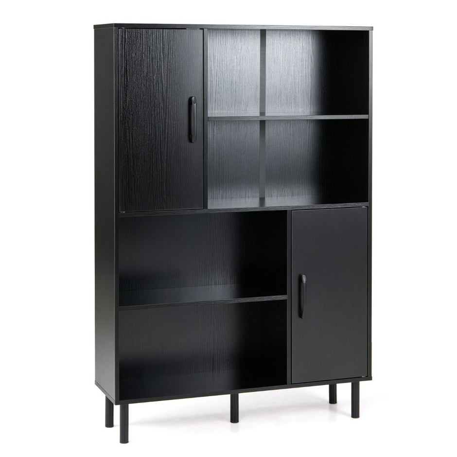 Sideboard – köksskåp med öppna fack och dörrar, byrå – 4 2 – Svart