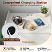 pack – nattbord med laddstation, LED och lådor modernt halvhängande, vitt – 2 2 – Vit
