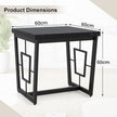 Marmor – Kvadratisk Sidobord Modern Kaffebord med Bordsskiva – Svart