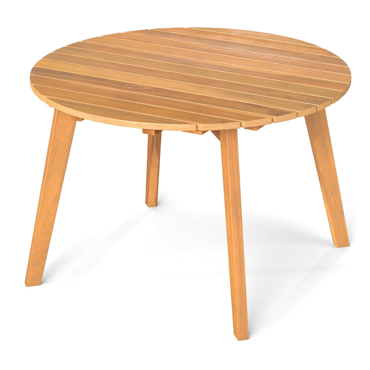 Väderbeständig – Sidobord Av Akaciaträ Rund Trädgårdsbord Balkongbord Kaffebord – 62 x 62 x 40 cm – Natur