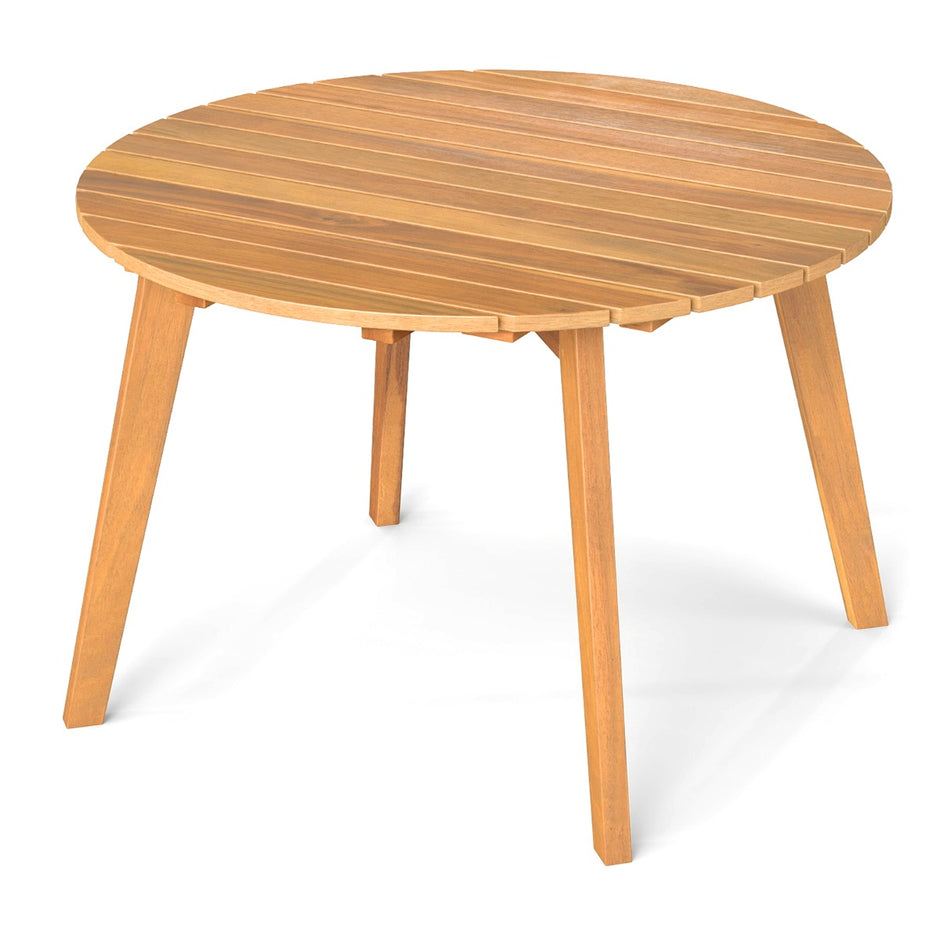 Väderbeständig – Sidobord Av Akaciaträ Rund Trädgårdsbord Balkongbord Kaffebord – 62 x 62 x 40 cm – Natur