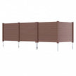 Siktskyddsstaket – trädgårdsstaket med paneler, väderbeständigt lamellstaket stolpar – 2 3 – Brun