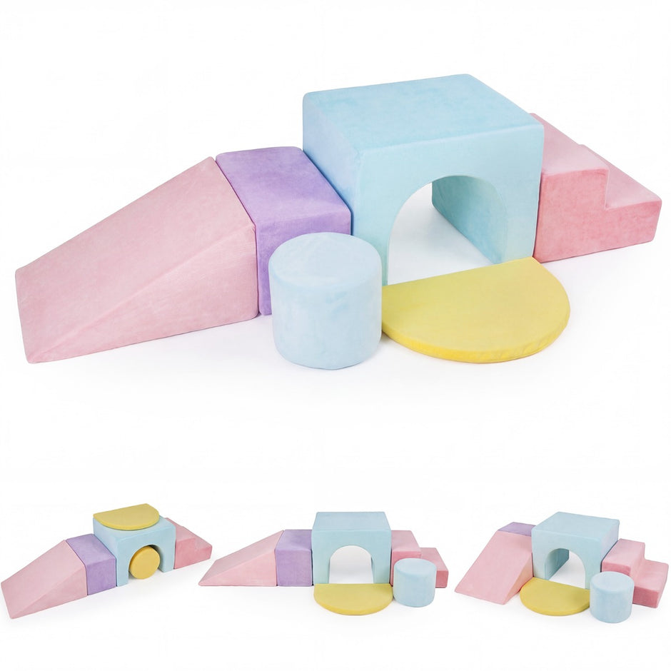 Skumblock – delade Mjuka av Sammet Inomhus Mjukblock – 6 – Rosa