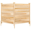 Tvådelad – skyddshäck trädgårdshäck av gran utomhus trähäck med tre stolpar naturfärg – 119 x 119 cm – Natur
