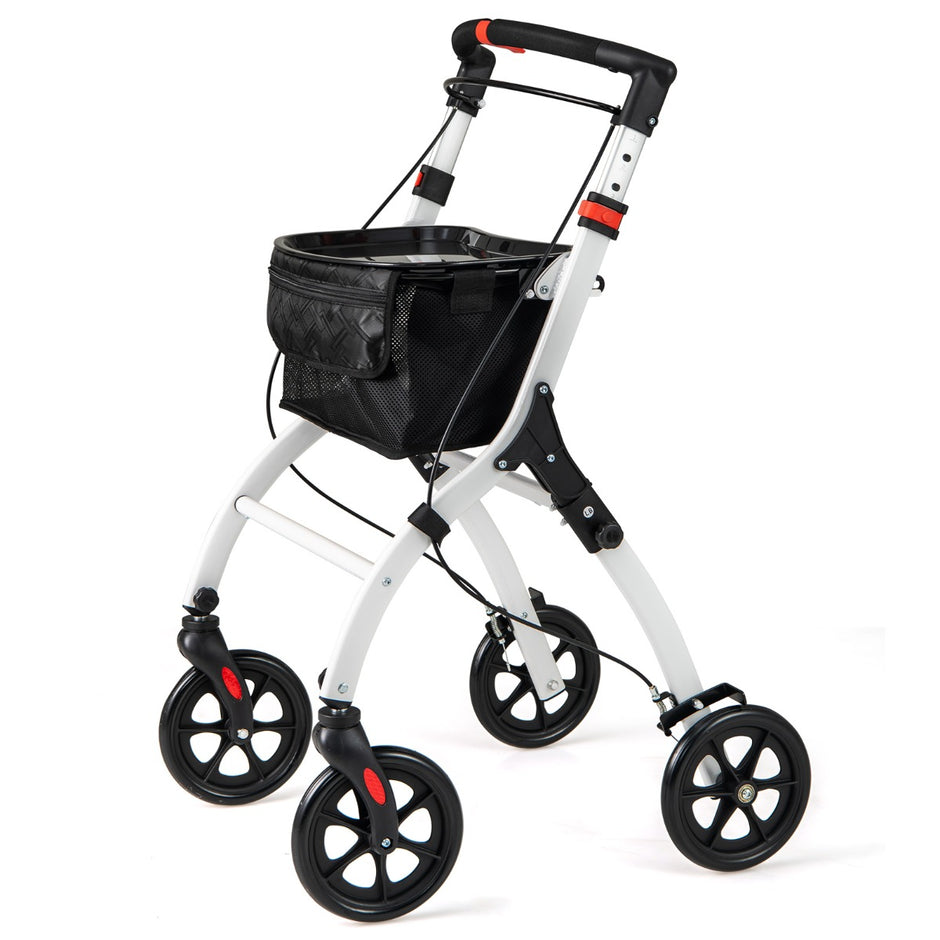 Smal – rollator med vägs höjdjusterbar och bricka hjul bromsar gånghjälp – 5 4 – Svart
