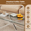 Soffbord – i Härdat Glas Rektangulärt Moderne Kaffebord – 120 x 60 x 45,5 cm – Silver