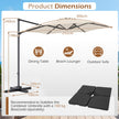 Solskärm – Uthängd med 360° rotation ventilationsöppning korsfot vev – 3 m – Beige