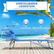 Solsäng – Vikbar strandsäng – 194 x 60 x 36-86 cm – Blå