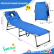 Solsäng – Vikbar strandsäng – 194 x 60 x 36-86 cm – Blå