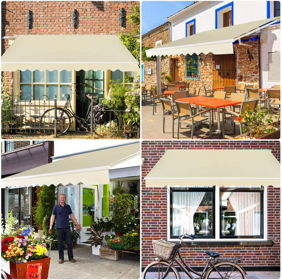 Markis – med vev balkong solskydd för – 360 x 300 cm – Beige