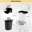 38L – kökssopkorg med lock och avtagbara kärl fotpedal hjul – 2 – Vit