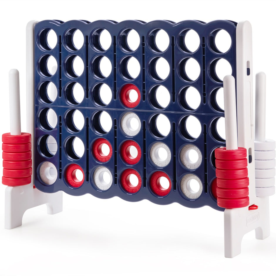 Fyra – i rad spel vinster med jumboringar vit + – 4 42 120 x 42 x 104 cm – Mörkblå