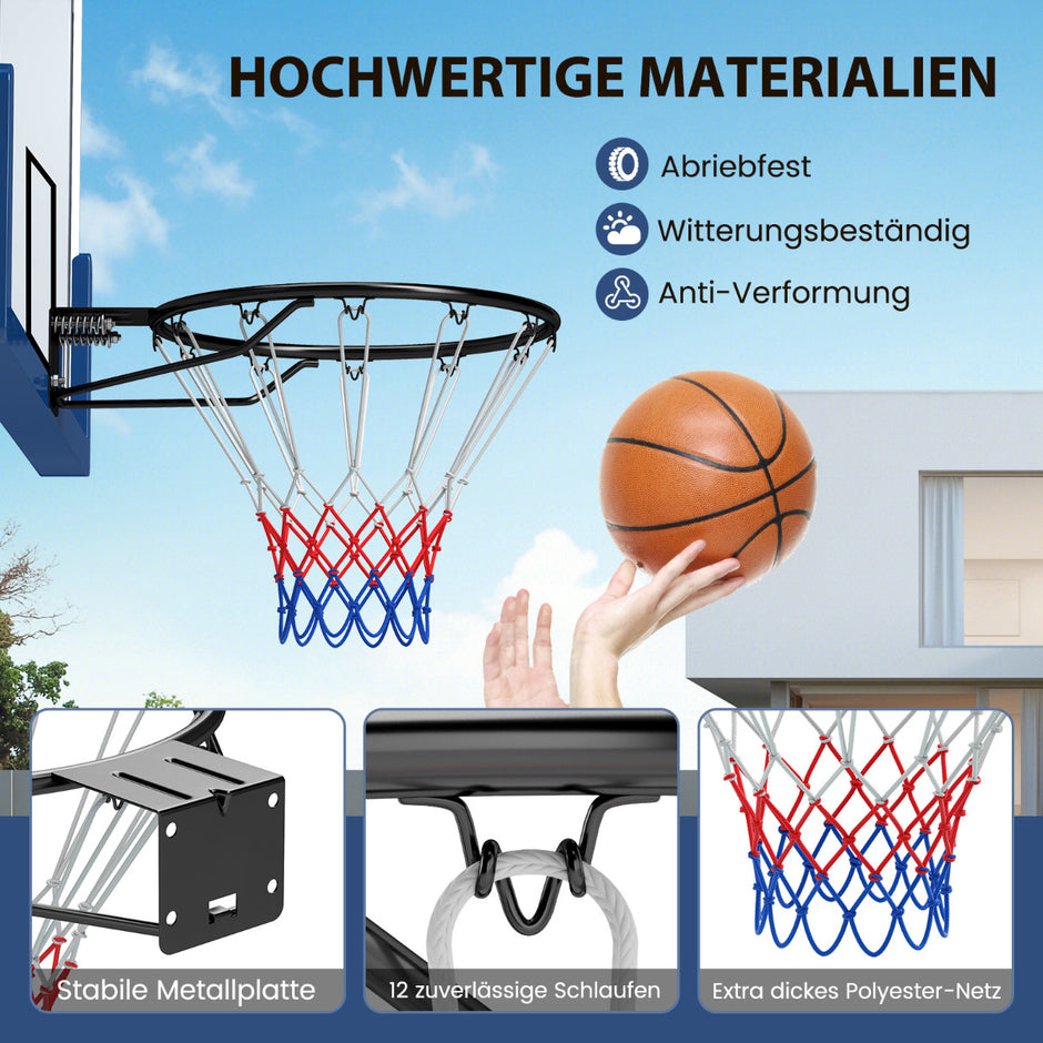 Inomhusbasketkorg – med ring och nät Mini för – Ø 45 cm – Svart