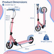Hopfällbar – sparkcykel med lysande hjul och ställ Höjjusterbar – 2 – Rosa