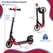 Hopfällbar – sparkcykel med lysande hjul och ställ Höjjusterbar – 2 – Röd