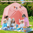 Lekstuga – Barn inomhus med flaggor och Fairy Lights Princess Lektält – Rosa