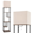Stående – lampa med hylla Hög hyllor Modern lampskärmar – 172 cm 5 – Beige + Svart
