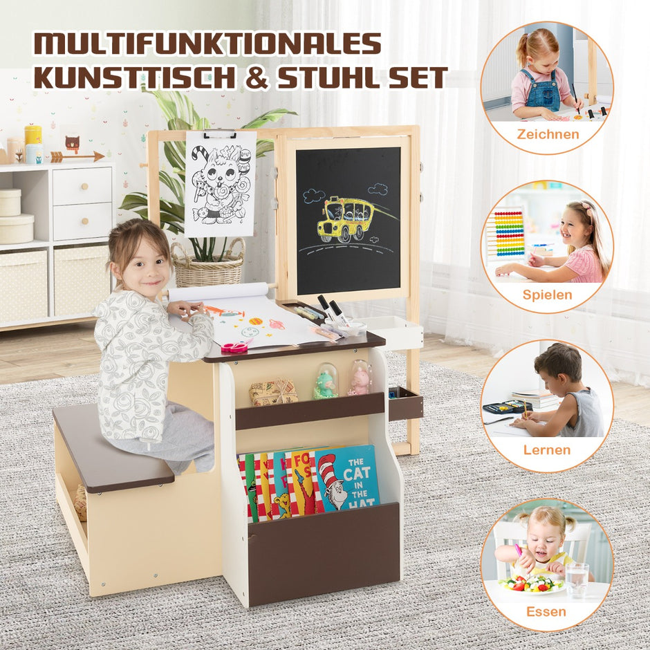 i – barn staffli set med dubbelsidig svarta tavla och whiteboard pappersrulle – 6 1 – Kaffe