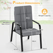 pack – patio stolar, justerbart ryggstöd i steg, avtagbara kuddar och metallarmstöd, grått. – 2 5 – Grå