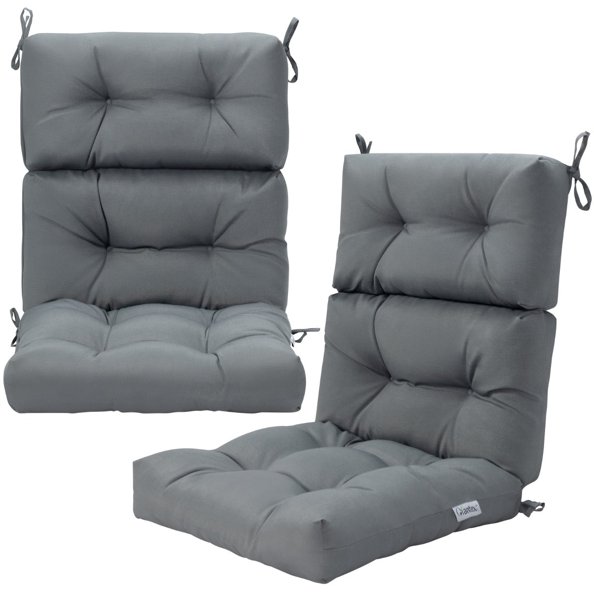 pack – i sittdynor för stol sittdyna med höjdjusterbar ryggstöd – 2 2 1 – Grå