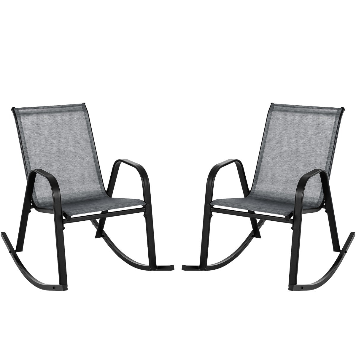 Set – med gungstolar ventilerande tygsits Ergonomic Swing Grey – 2 – Grå