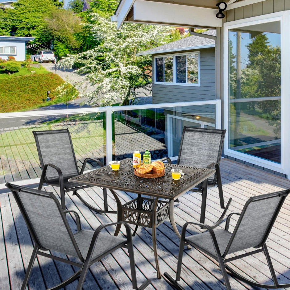 Set – med gungstolar ventilerande tygsits Ergonomic Swing Grey – 2 – Grå