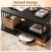 Rektangulär – soffbord med hyllplan och robust metallställ, modern accentbord – 2 – Svart