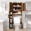 Toalettskåp – med dörrar, öppna fack och näsdukslåda Överskåp Brunt – 2 6 – Rustik brun