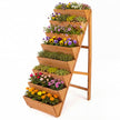 Vertikalt – odlingsbord med nivåer av granträ, blomsterbädd planteringslådor, blomstertrappa – 8 – Orange
