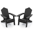 set – Hopfällbar Adirondack stol, väderbeständig – 2 – Svart