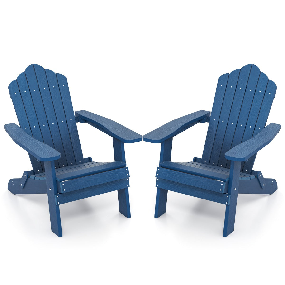 set – Hopfällbar Adirondack stol, väderbeständig – 2 – Marinblå